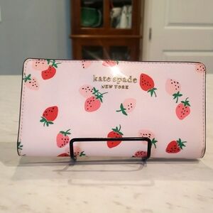 Kate Spade Pink Strawberry Print Wallet